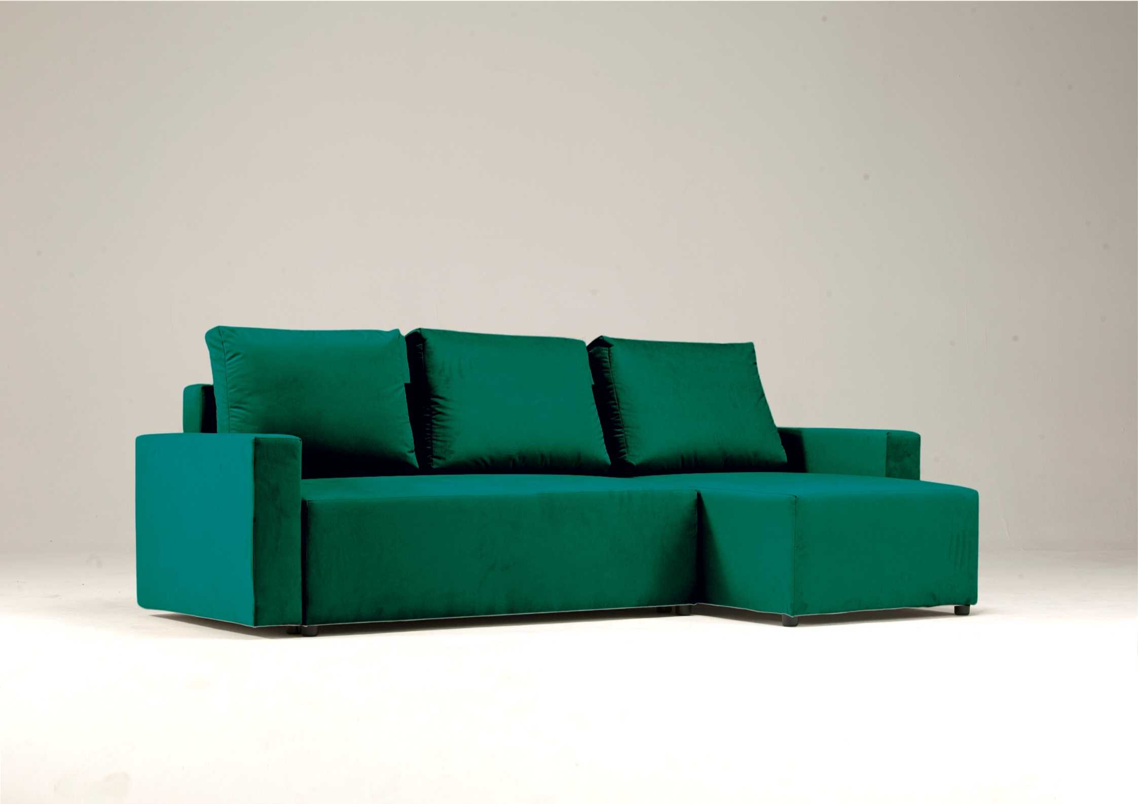 Klasyczny zielony narożnik rozkładany